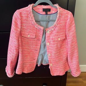 J. CREW pink tweed blazer